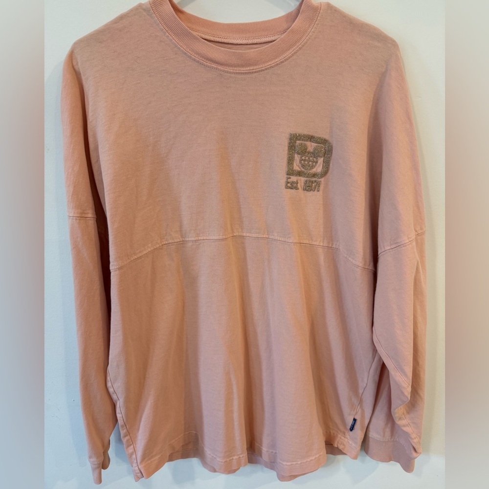 Disney Parks Rose Gold Spirit Jersey Small Mickey Mouse Glitter Disneyland